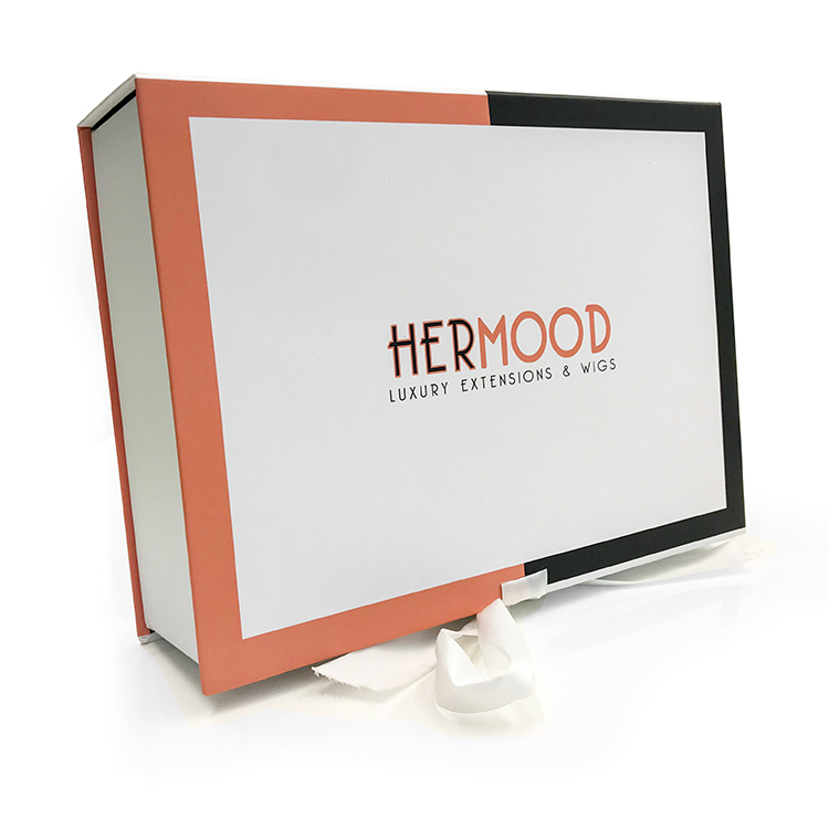 Складная картонная коробка с художественной ламинацией из мелованной бумаги с ленточной застежкой - Коробки с крышкой и основанием из двух частей - 2
