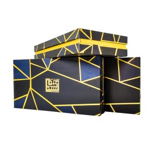 Роскошные подарочные коробки из жесткого картона с откидным верхом с серебристой бумагой и неровной печатью - Печатные упаковочные коробки на заказ - 4