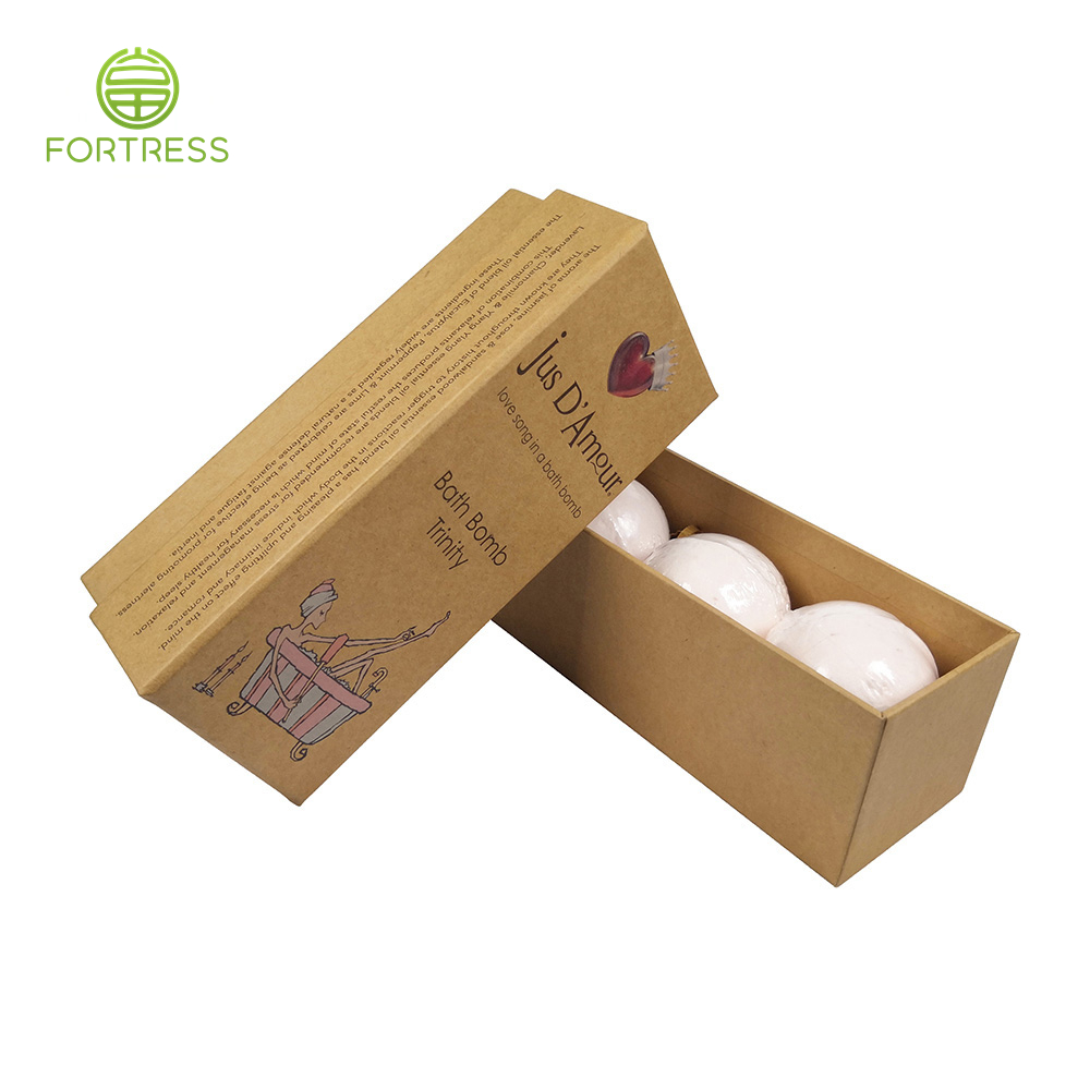 Горячая продажа перерабатываемых Kaft жесткий картон бомбы ванны бумажная упаковочная коробка биоразлагаемый - Коробки с крышкой и основанием из двух частей - 3