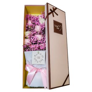 Снятие крышки прочный сюрприз цветок подарок бумажная коробка с украшением и логотип бренда печатных
