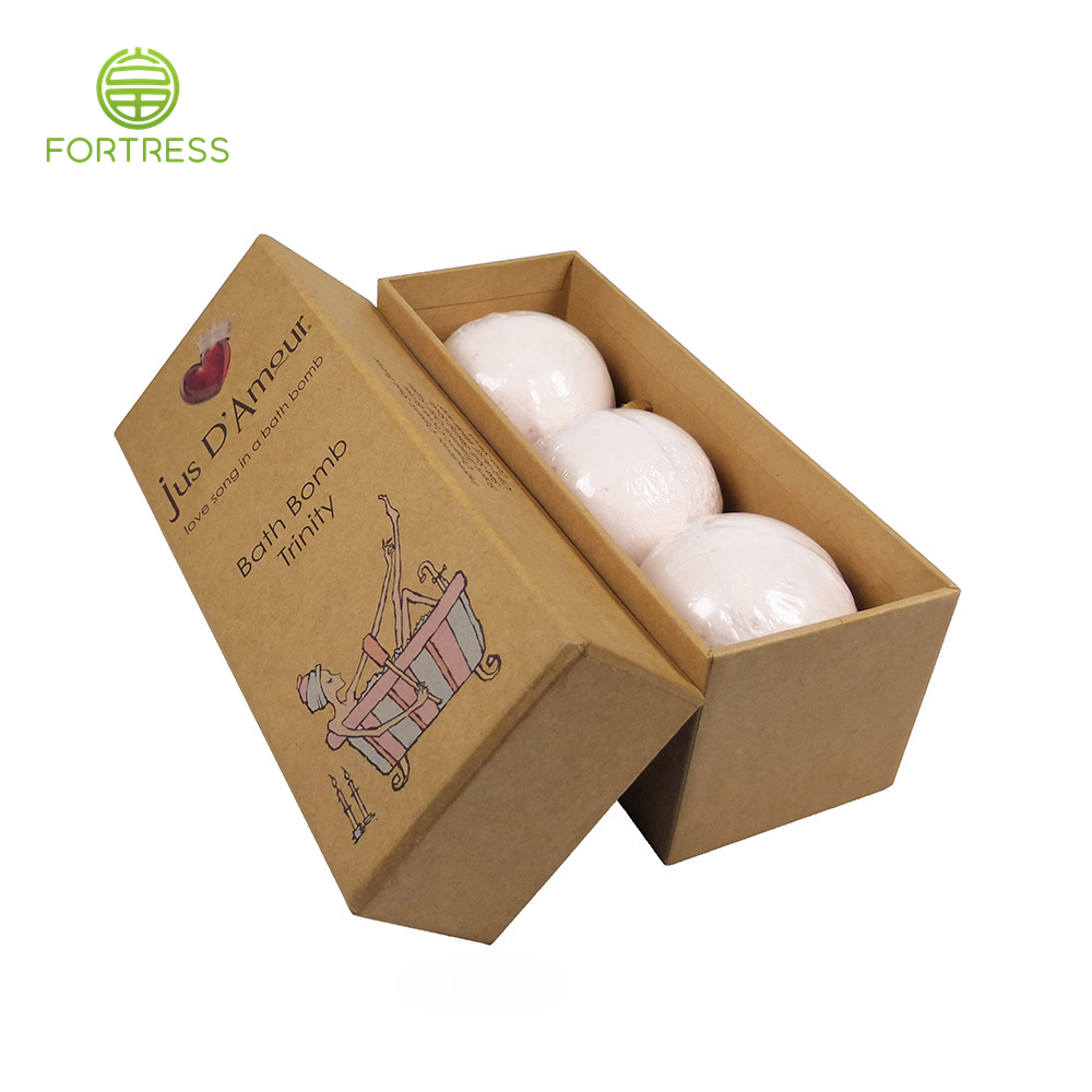 Горячая продажа перерабатываемых Kaft жесткий картон бомбы ванны бумажная упаковочная коробка биоразлагаемый - Коробки с крышкой и основанием из двух частей - 4
