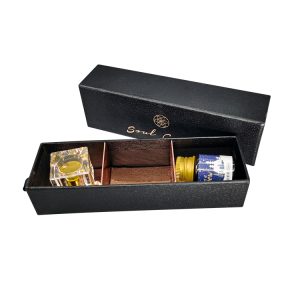 Пользовательские роскошные Подарочная упаковка золотой бумаги оберточная коробка тиснение фольгой с лентой