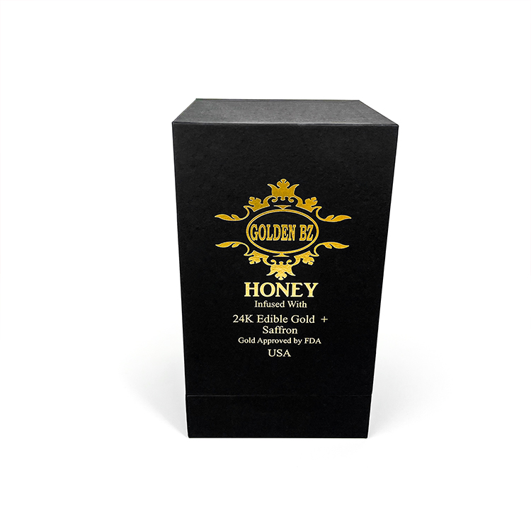 Матово-черная пустая подарочная коробка для оптовой продажи баночек с медом роскошного дизайна из упаковочной бумаги - Коробки с крышкой и основанием из двух частей - 6