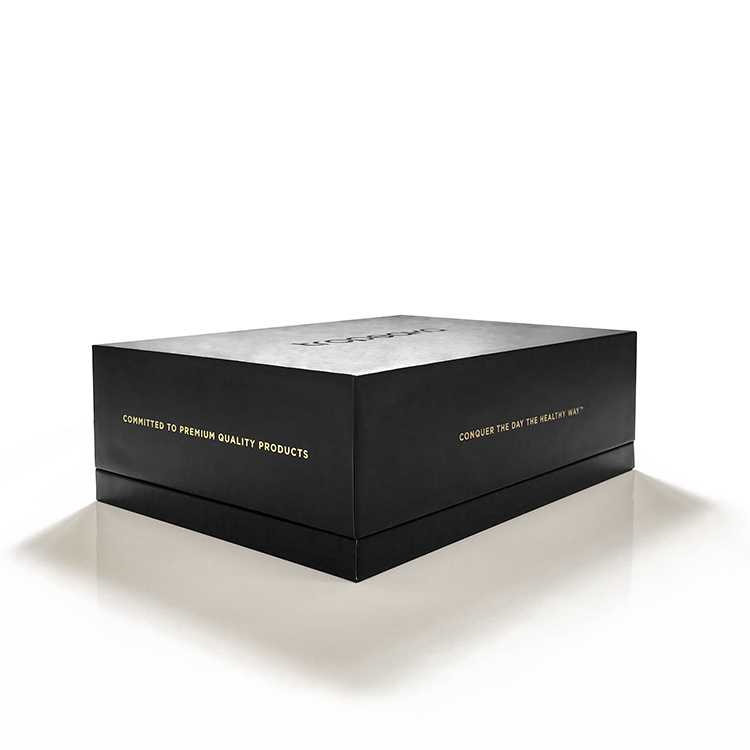 Упаковочная коробка из черной бумаги в твердом переплете с матовым ламинированием высшего качества премиум-класса с прорезной вставкой - Коробки с крышкой и основанием из двух частей - 5